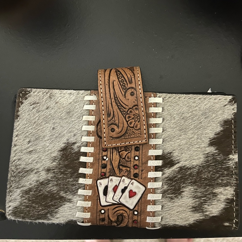 Brown and White women's Wallet